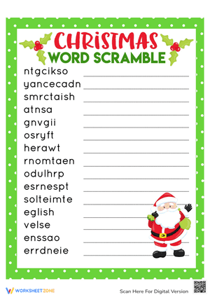 Christmas Word Scramble 10