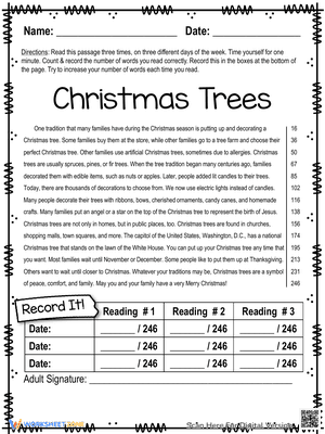 Christmas Tree Reading Comprehension