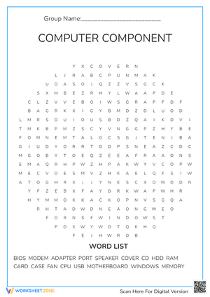 Computer Component Word Search