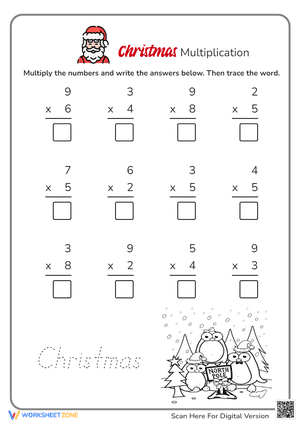 Christmas Math: Multiplication #1