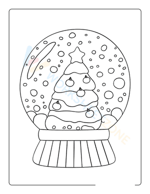 Christmas Tree in Snowglobe Coloring