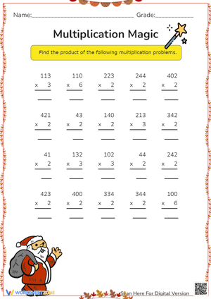 Multiplication Magic Worksheet