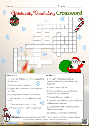 Christian Christmas Crossword Puzzle