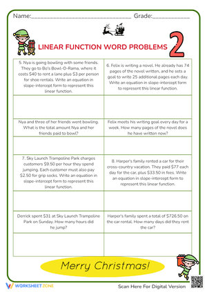 Linear Function Word Problems 2