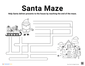 Santa Maze Printable
