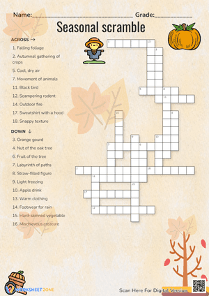 Seasonal Scramble Crossword