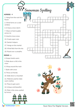 Snowman Spelling Crossword