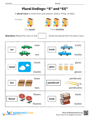 Plural Nouns Ending With "S" and "ES"