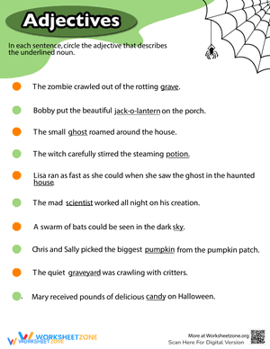 Halloween Grammar: Adjectives