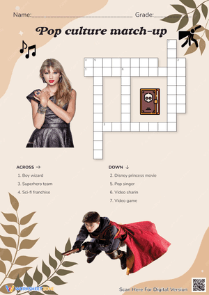 Pop Culture Crossword Puzzle