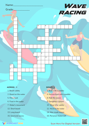 Wave Racing Crossword Puzzle