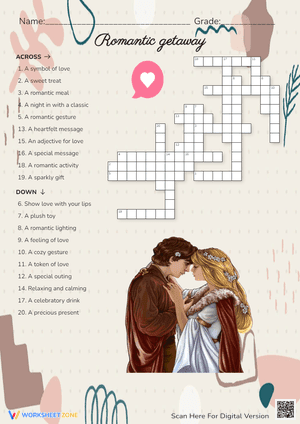 Romantic Getaway Cross Word Puzzle