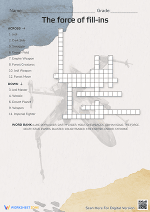 The Force Of Fill-Ins Crossword Puzzle