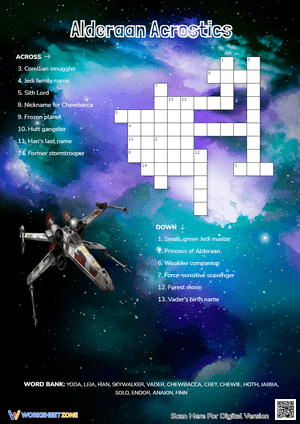 Alderaan Acrostics Crossword Puzzle