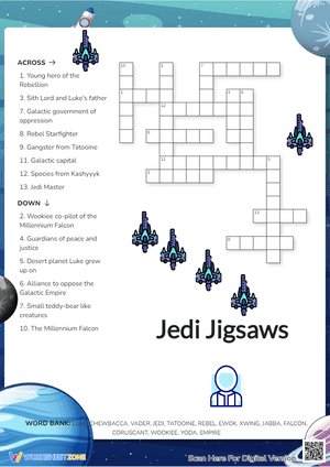 Jedi Jigsaws Crossword Puzzle