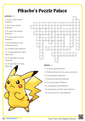 Pikachu's Crossword Puzzle Palace