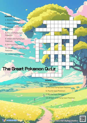 The Great Pokémon Crossword Puzzle