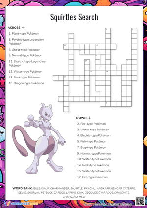 Squirtle's Search Crossword Puzzle