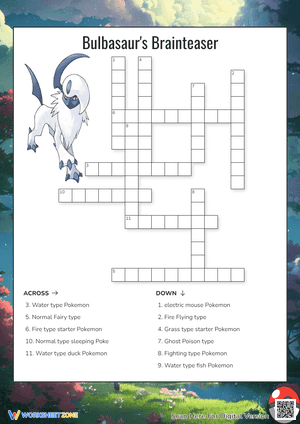 Bulbasaur's Brainteaser Crossword Puzzle
