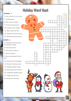 Holiday Word Hunt Crossword