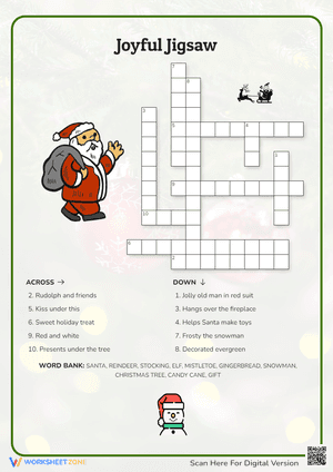 Joyful Jigsaw Crossword Puzzle
