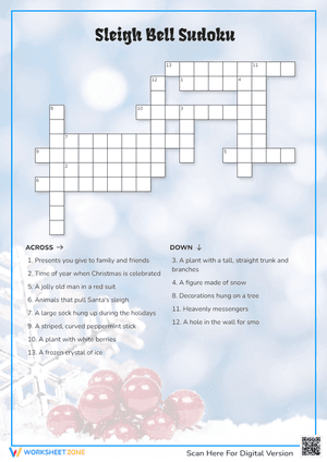 Sleigh Bell Sudoku Crossword Puzzle