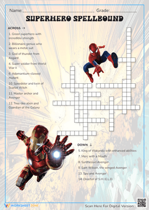 Superhero Spellbound Crossword Puzzle