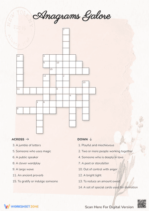 Anagrams Galore Crossword Puzzle