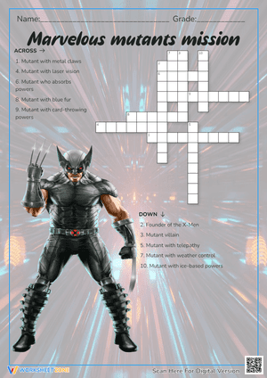 Marvelous mutants mission Crossword Puzzle 