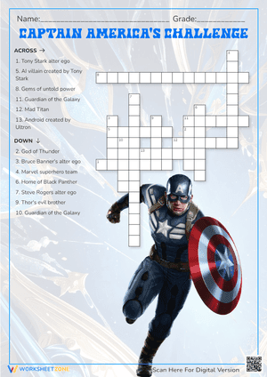 Captain American's Challenge Crossword Puzzle 