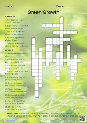 Green Growth Crossword Puzzle