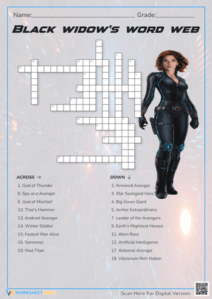 Black widow's word web Crossword Puzzle 