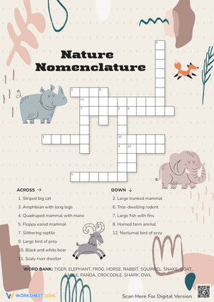 Nature Nomenclature Crossword Puzzle