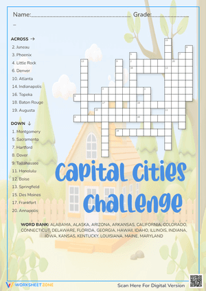 Capital cities challenge Crossword Puzzle