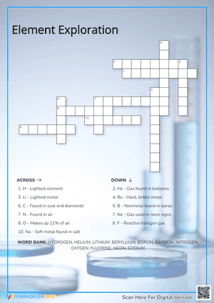 Element Exploration Crossword Puzzle