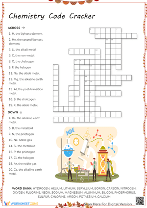 Chemistry Code Cracker Crossword Puzzle
