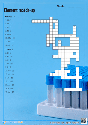 Element Match-Up Crossword Puzzle