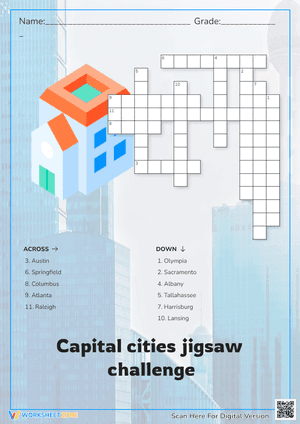 Capital cities jigsaw challenge