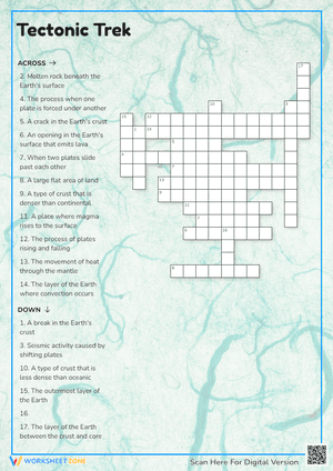 Tectonic Trek Crossword Puzzle