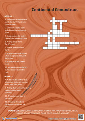 Continental Conundrum Crossword Puzzle