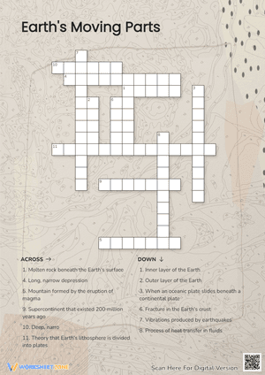 Earth's Moving Parts Crossword Puzzle