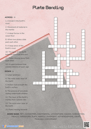 Plate Bending Crossword Puzzle