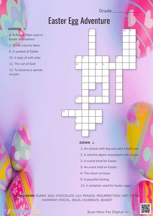 Easter Egg Adventure Crossword Puzzle