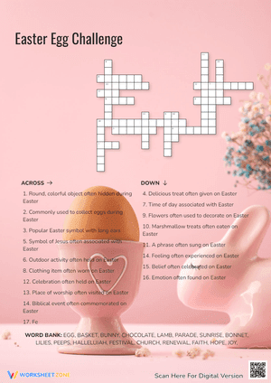 Easter Egg Challenge Crossword Puzzle