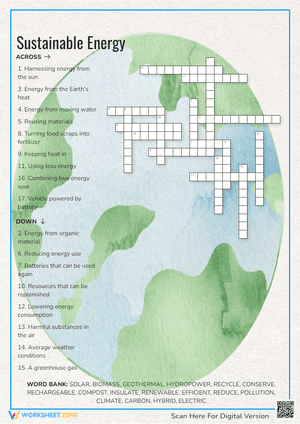 Sustainable Energy Crossword Puzzle