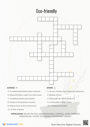 Eco-Friendly Crossword Puzzle