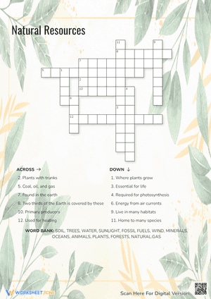 Natural Resources Crossword Puzzle