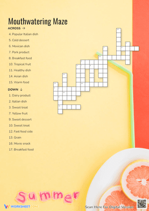 Mouthwatering Maze Crossword Puzzle