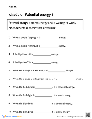 Kinetic or Potential energy 1