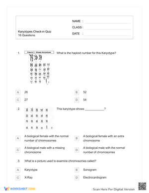 Karyotypes Check-in Quiz